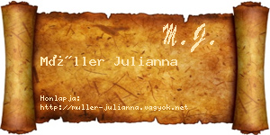 Müller Julianna névjegykártya